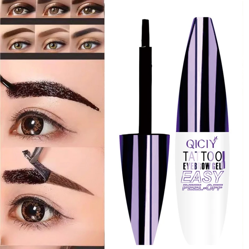 ยาวนาน 3 วัน Tattoo Easy Peel Off Eyebrow Gel ประเภทครีมยาวนาน Smudge-Proof เหงื่อกันน้ําเครื่องสําอาง