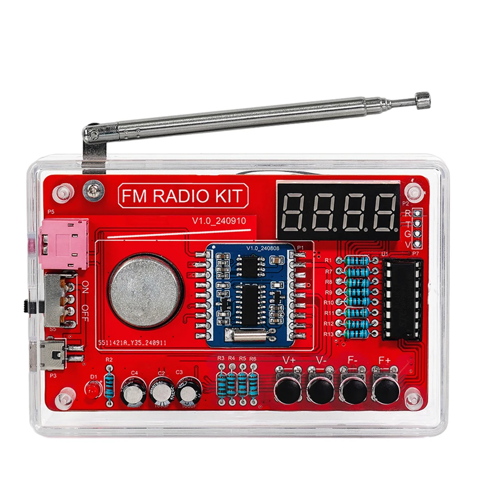 RDA5807 87-108MHZ FM Radio DIY Kit Welding Practice Parts Simple/with Digital Display Micro USB