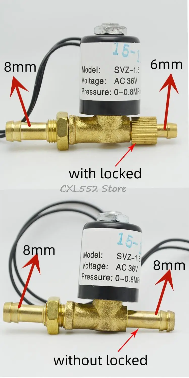 1 szt. SVZ(VZ)1.5/2.2 AC220V AC36V AC24V DC 24V 0-0, 8mpa 2-drożny z blokadą bez zamykanego spawarki obrotowy zawór elektromagnetyczny