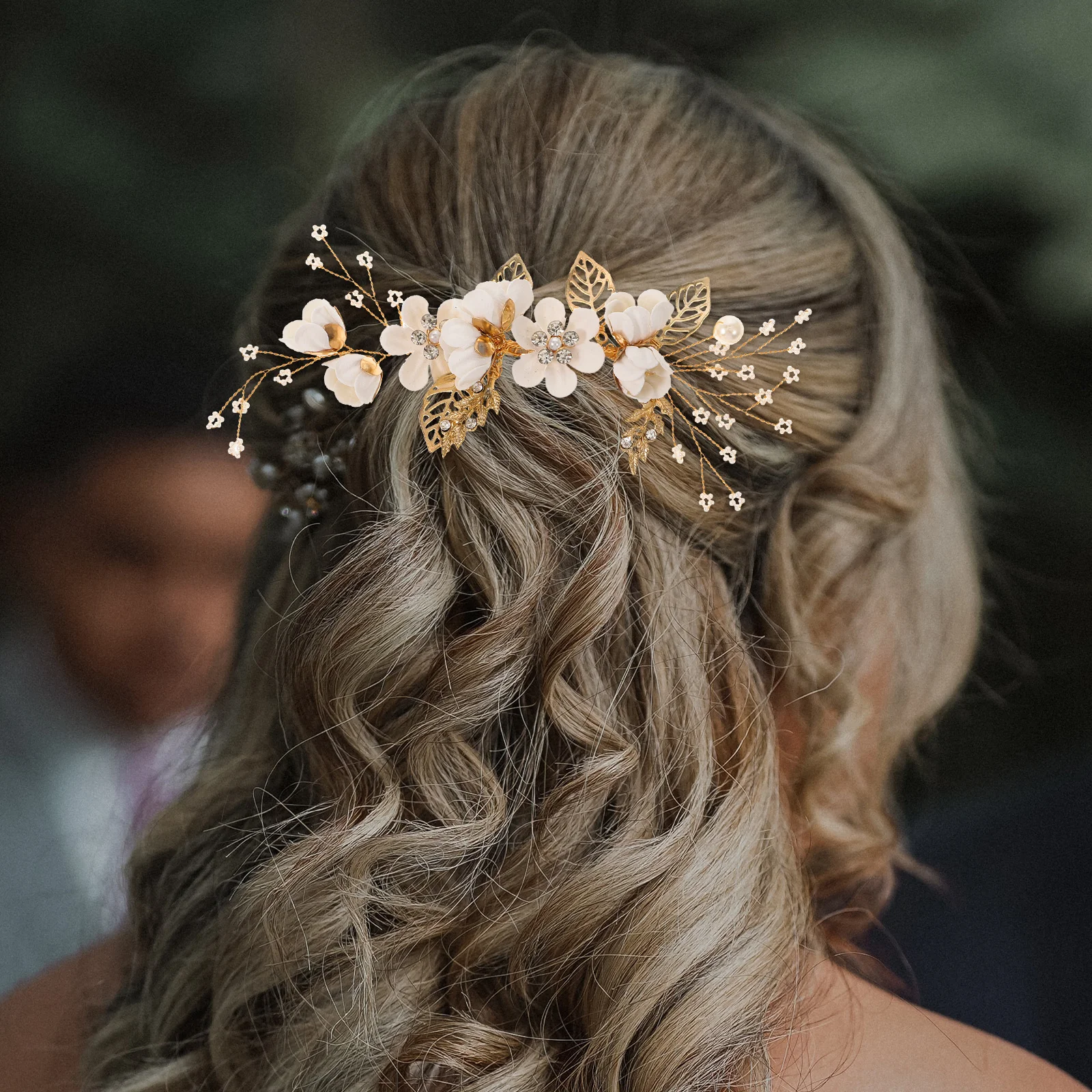 

4Pcs Floral Rhinestone Wedding Hair Comb Bridal Headpiece Clips Accessories For Women Special Events