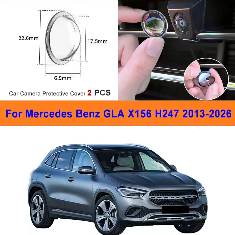 2Pcs For Mercedes Benz GLA X156 H247 2013-2026 PC Lens Protector Stickers 360 Reverse Image Car Camera Cover Anti-Scratch