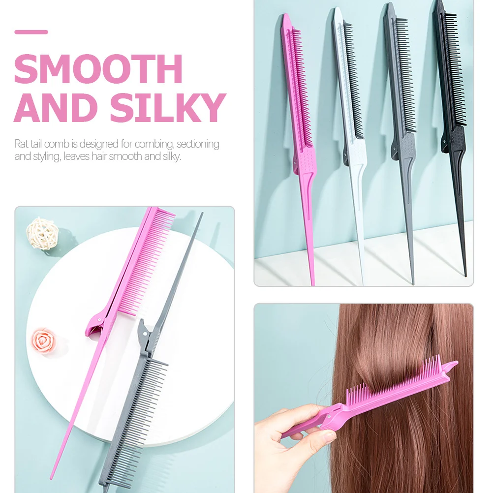 

3pcs Rat Tail Comb Fine Tooth Styling Combs For Sectioning Hair Dyeing Cutting Professional Teasing Parting Tool Detangling Comb