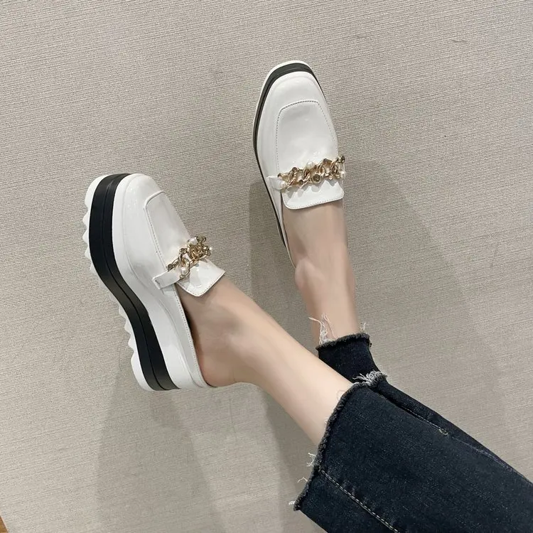 Slippers Ladies Flip Comfortable Rubber Platform Shoes Ladies Casual Round Toe Flat Loafers Flat Autumn Suede Women's Shoes