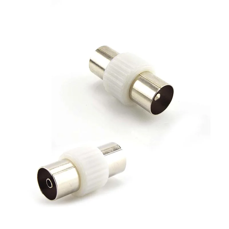 Conector macho a macho/hembra a hembra para antenas de TV, adaptador Coaxial RF, A7, 2 piezas, 1 par