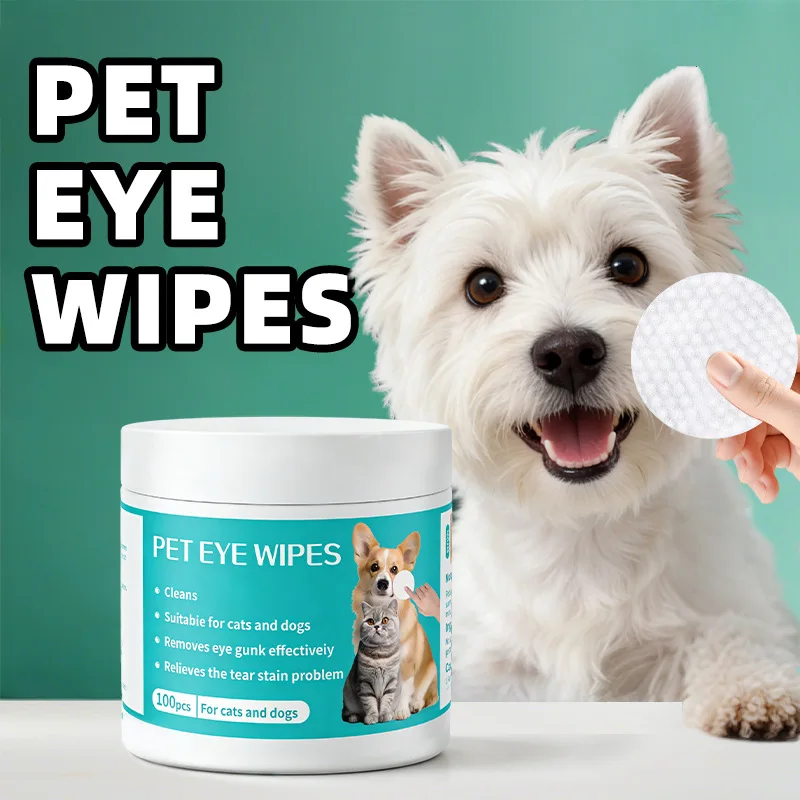 Lingettes nettoyantes pour animaux de compagnie : lingettes humides pour éliminer les traces de larmes et nettoyer les yeux des chats