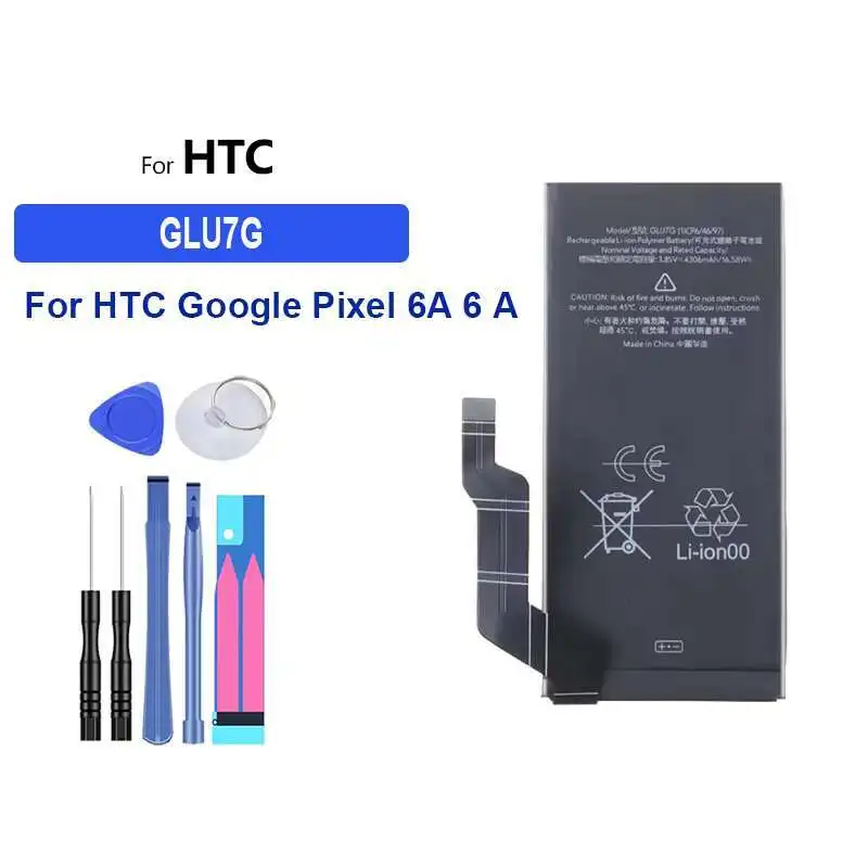

Для HTC Google Pixel 6A 6 A GLU7G Быстрая зарядка 4370 мАч Аккумулятор мобильного телефона