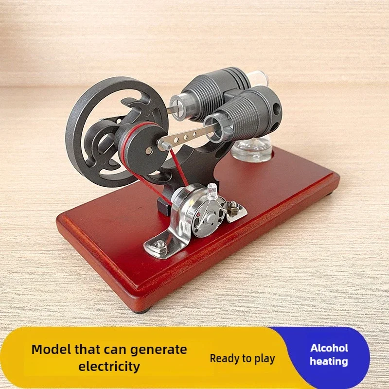 NF Stirling Generator Model Metal Fuel Turning with Retro Base Science Experiment Handmade DIY Toy