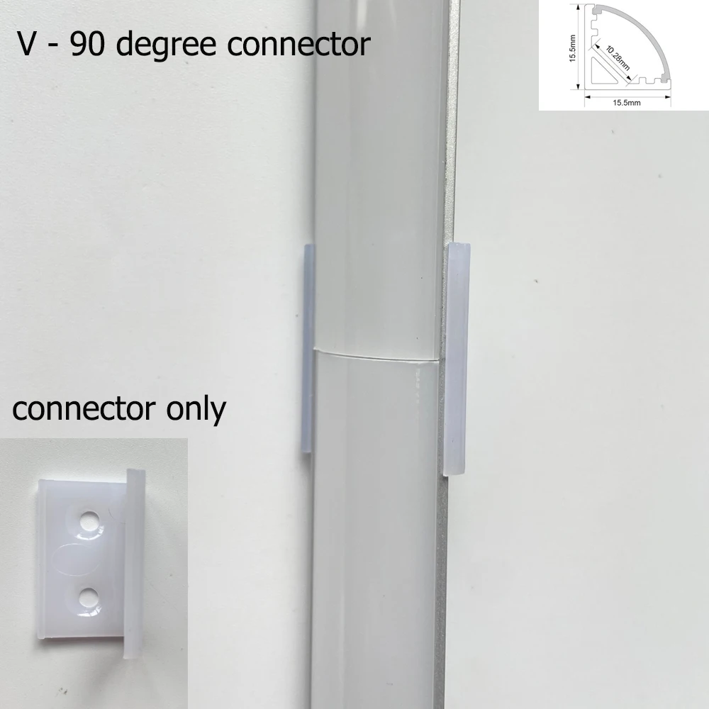 2-35 Stück/Set LED-Aluminiumprofil 0,5m/Stück U/V/W-Form Ecke für 5050 2835 LED-Streifenleuchten Kanalhalterung Weiße/Schwarze Abdeckung – Detail 18