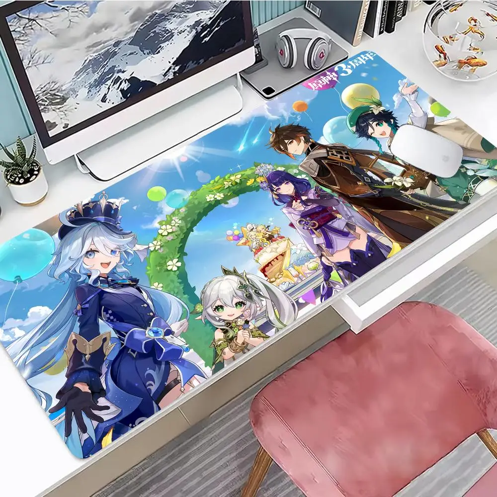 Genshin Impact Mouse Pad Cute HD Mousepad Pad Extended Gaming Keyboard  LargeMousepad 90x40cm XXL Gamer Mousepad
