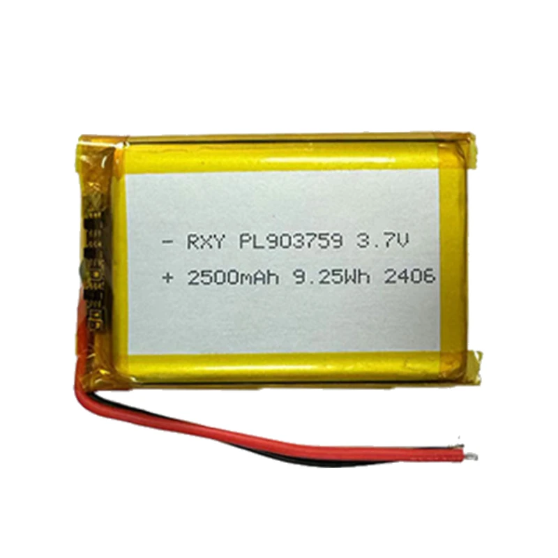 903759 Polymer Lithium Battery 3.7V 2500mAh For Dashboard Camera Cam Makeup MP3 MP4 Player Rechargeable Battery