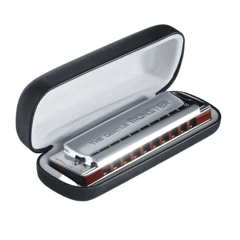 For^-JDR Blues Harmonica The Gentle Monster GM-1920 Harp Stainless Steel Cover Wood Comb Armonica Musical Instrumentos/*.