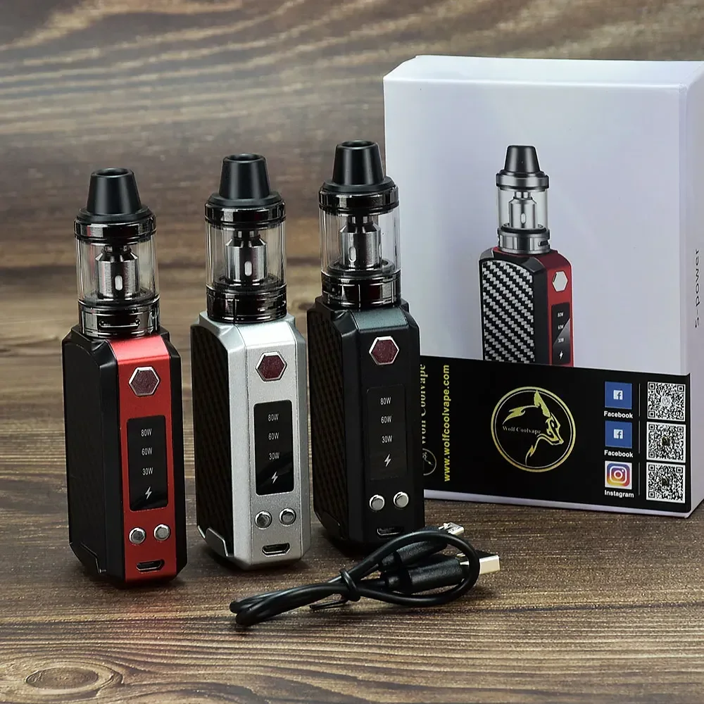 80w vape mod caixa mod kit vapor 2200mah vape caneta starter kit vaper cigarro eletrônico mod kit display led vaporizador vape caneta