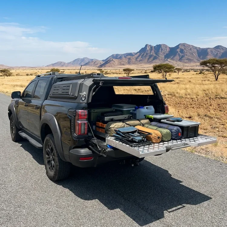 Aluminum Alloy 4X4 Truck Bed Slider Tray Universal Push-Pull Slide Drawer Tray For Ford F150 Dodge Ram 1500 Toyota Hilux Chevy