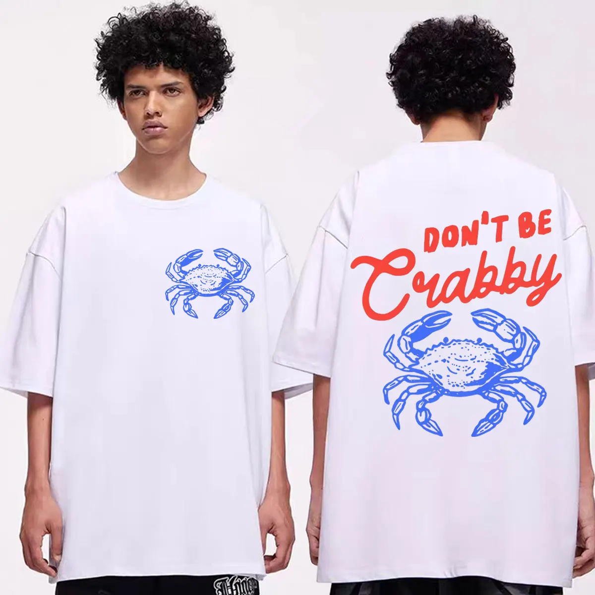 

Don't Be Crabby Funny Beach Crab Graphic T Shirts Fashion Y2k Short Sleeve T-shirts Men's Women's Casual Short Sleeve T-shirt