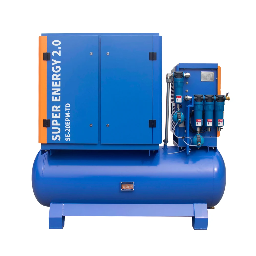 High quality Professional Industrial All in one Screw Air Compressor With Air Dryer Tank