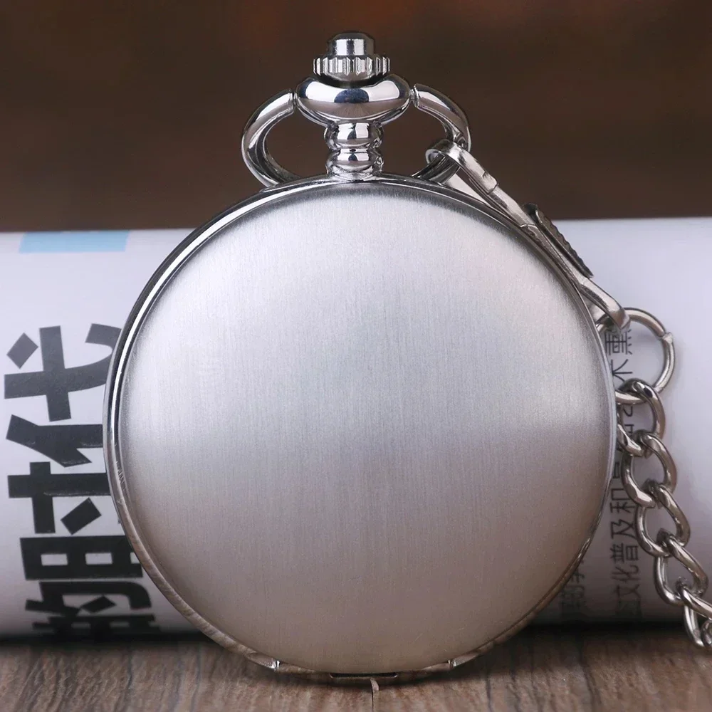 NEW Vintage 2 Sides Open Case Silver Mechanical Pocket Watches Personalised High Quality Luxury Hand Wind Fob Watch Reloj Hombre