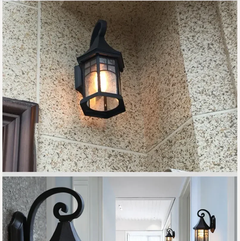 

Mediterranean Foyer Europe Waterproof Lamp Retro Wall Light Outdoor Lighting Home Decor Fixtures Industrial Sconce Porch Lights