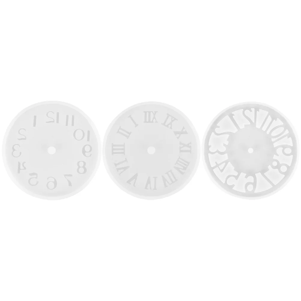 3 Pcs Clock Silicone Mold Shape DIY Crafts Making Non Stick Epoxy Silica Gel for Molds Supplies