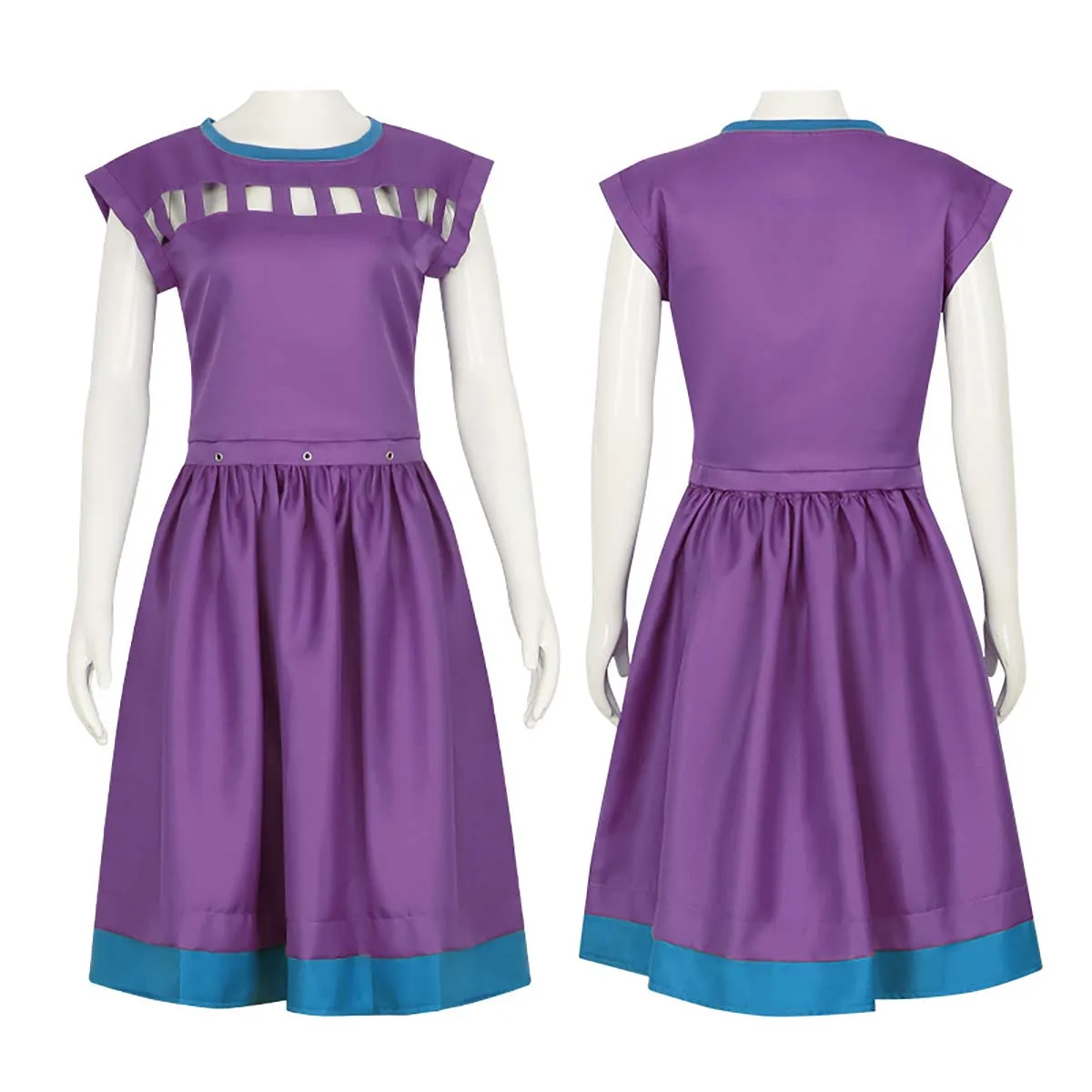 

Women Halloween Party Nancy Wheeler Cosplay Purple Dress Costume