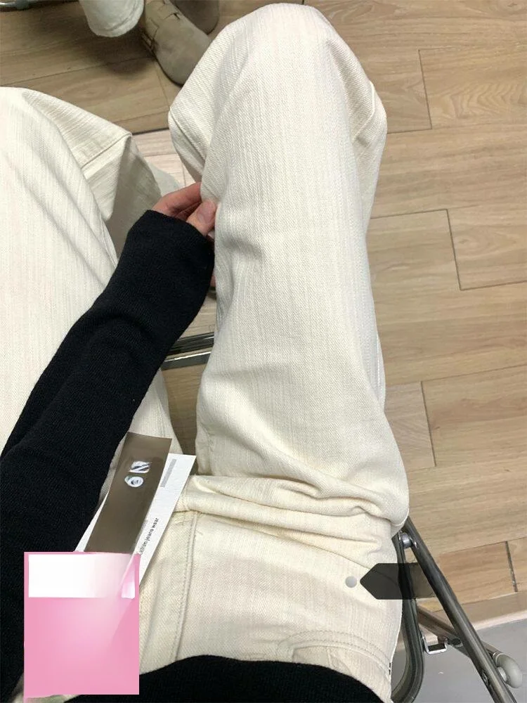 

High Waist Wide Leg Straight Cut Slim Fit Thin Denim Jeans Women's Summer New Style Casual Pure Color Long Trousers