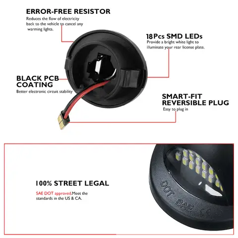 F1TZ13550A रियर लाइसेंस नंबर प्लेट लाइट रियर टैग लैंप Ford Superduty F150/F-250/F-350/F-450 1999 2000 2001 2002-2016 T10 के लिए 6 best sales फोर्ड F150 2000 - №5