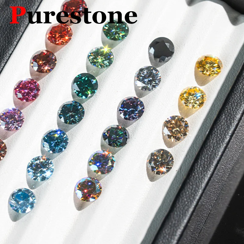 ملون 0.1ct-5ct كامل الحجم حجر مويسانيتي ملون عالي الجودة وردي أصفر أزرق مويسانيتي الماس بالجملة #3