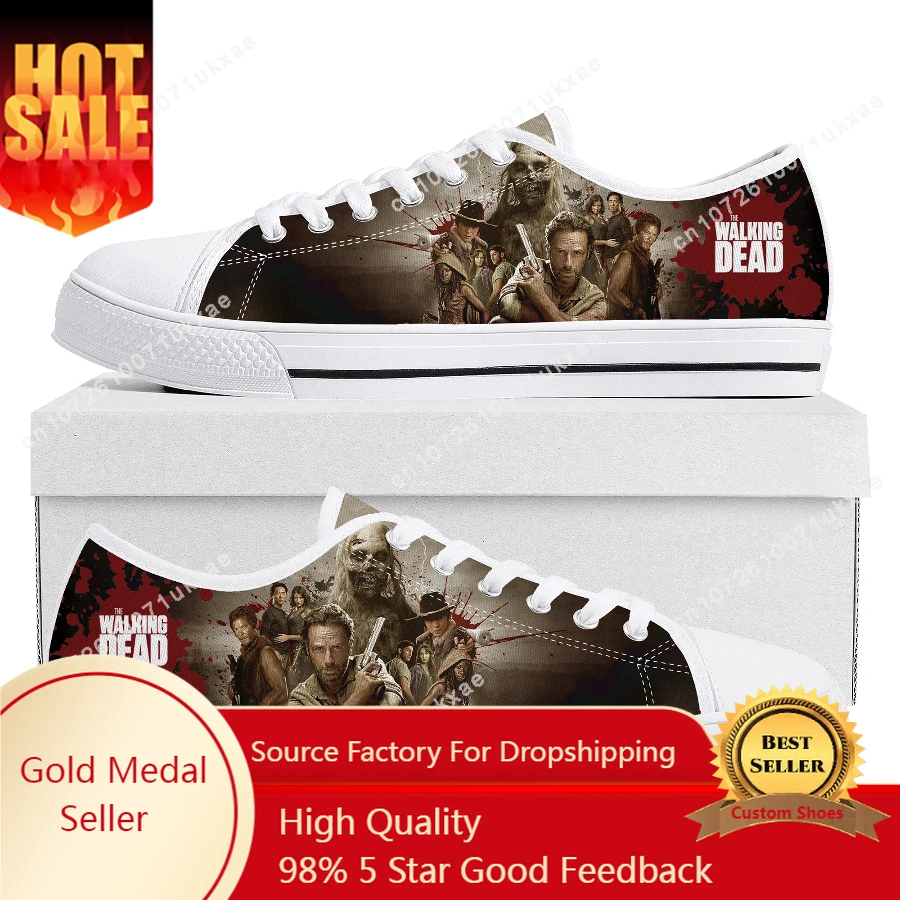 the-walking-dead-horror-low-top-sneakers-mens-womens-teenager-canvas-high-quality-sneaker-casual-custom-shoes-customize-diy-shoe