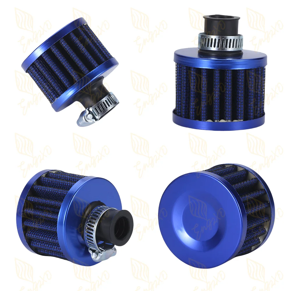 

12mm Universal Car Air Filter Vent Crankcase Breather Filter Valve Stem Covers Mini Air Breather Cold Air Intake