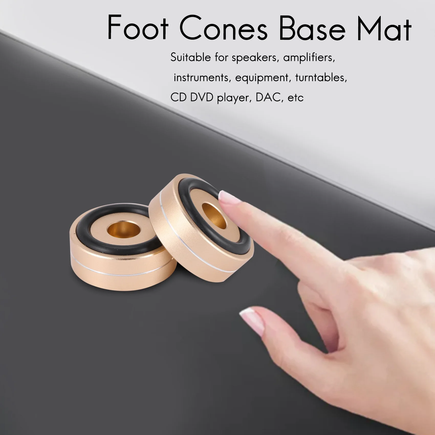 4 pçs plataforma giratória isolamento pés almofadas de alumínio alto-falante picos suporte pé cones base esteira para amplificador som áudio