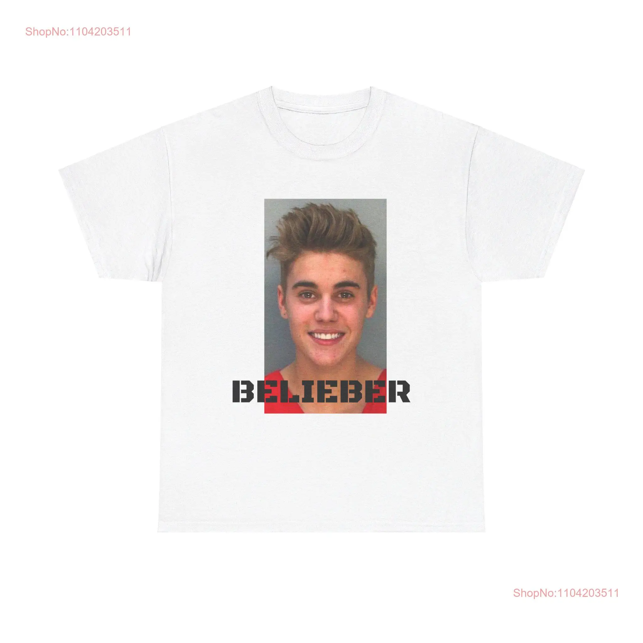 BELIEBER MUGSHOT TEE long or short sleeves