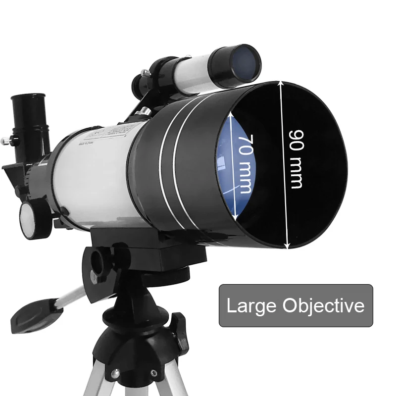 Telescopio astronomico con vista ampia da 70 mm 150X Principianti Monoculare per osservare la luna con tavolo treppiede Telescopio regalo di compleanno per bambini