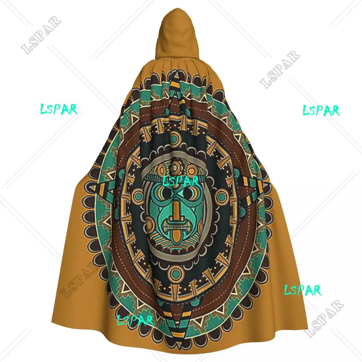 

Ацтекский календарь, длинный плащ с капюшоном, средневековый костюм ведьмы, накидка для косплея, накидка на Хэллоуин, вампир, для взрослых, унисекс