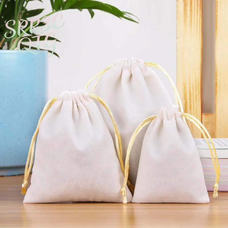 Hot Sale 10PCS Velvet Drawstring Bags Satin Gift Bags Velvet Cloth Jewelry Pouches Wedding Favor Drawstring Bag Christmas Bag