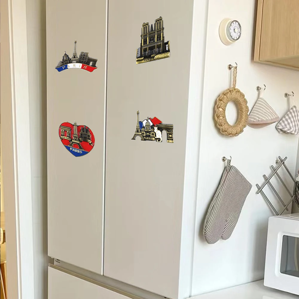 Metal Fridge Magnet Eiffel Tower Paris France Travel Souvenirs Gift Refrigerator Magnets Sticker Home Decor