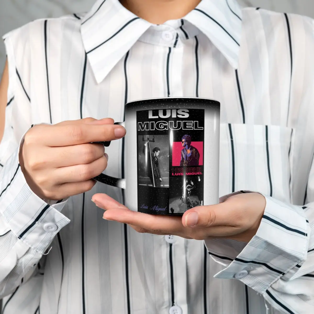 Taza de cantante Luis Miguel, divertidas tazas de café de cerámica, tazas de té, taza de leche, regalo para mujer y hombre