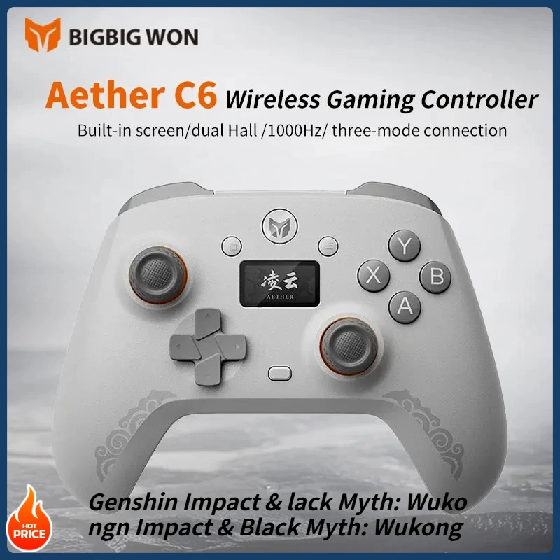 BIGBIG WON Aether C6 Gaming Controller Switch Dual Hall Sensors&Bluetooth  PC  Android iOS Bluetooth Gamepad Black Myth: Wukong