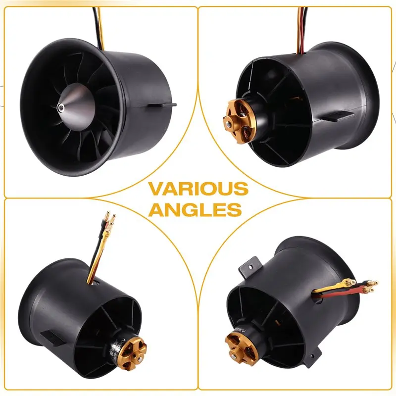 For Model Jet Aircraft Hovercraft Compatible 70Mm 12 Blades EDF Ducted Fan Featuring 2839-2100KV Brushless Outrunner Motor-[A17I