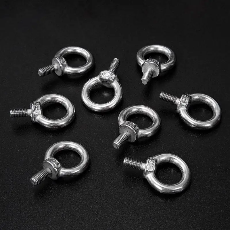 1/3/5/10pcs 304 Stainless Steel Eye Bolt M4 M5 M6 M8 Screws Cable Rope Eyebolt Hand-tightened Round Eye Bolts