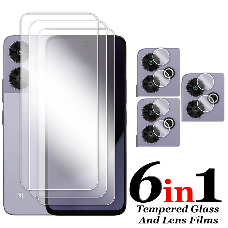 

For Poco M6 Plus Glass 6.78 inch Transparent Screen Protector For Poco M6 Plus Tempered Glass For Xiaomi Poco M6 Plus Lens Film