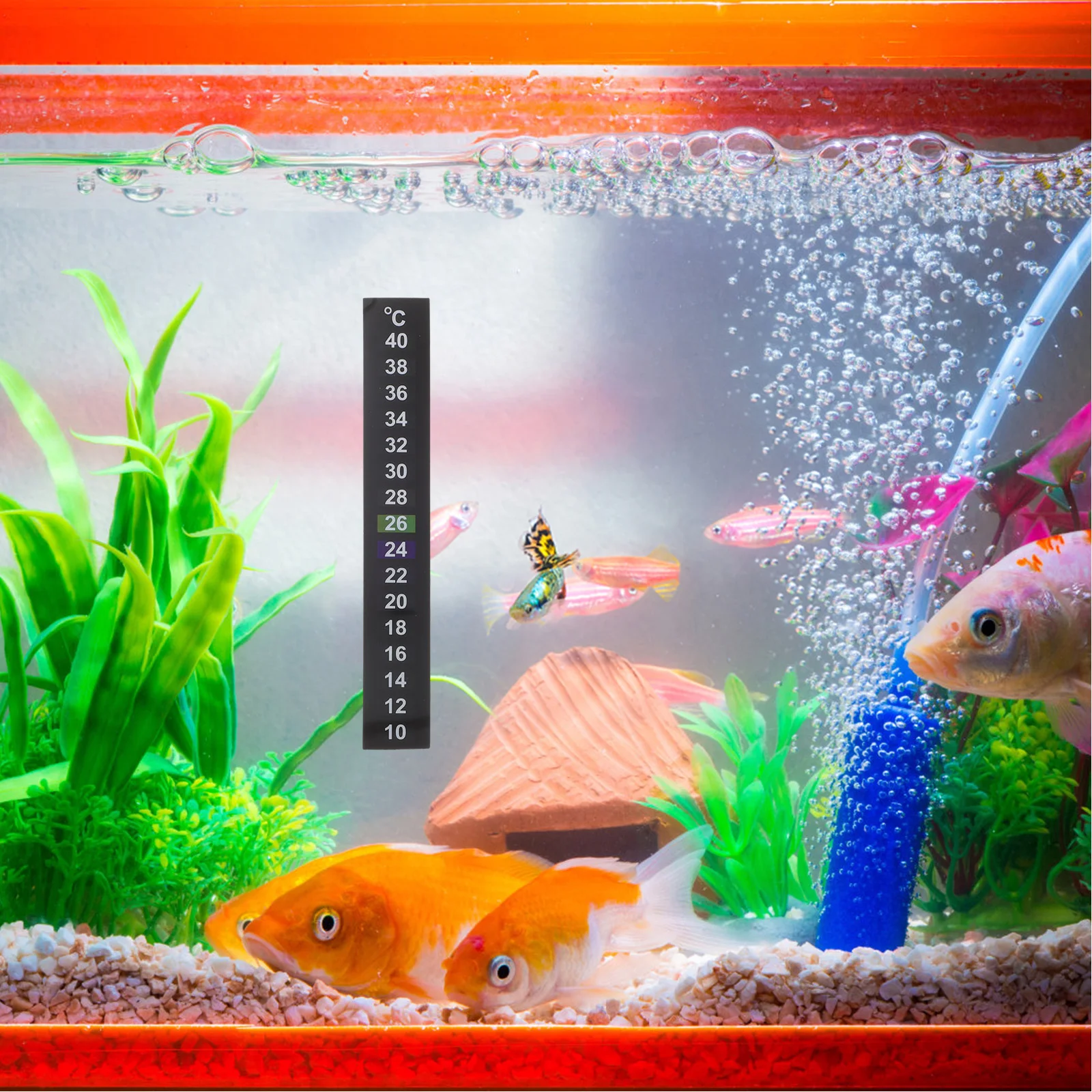 

10Pcs Aquarium Thermometer Sticker 10-40c Liquid Crystal Temperature Strip No Easy Use Fish Tank Decor