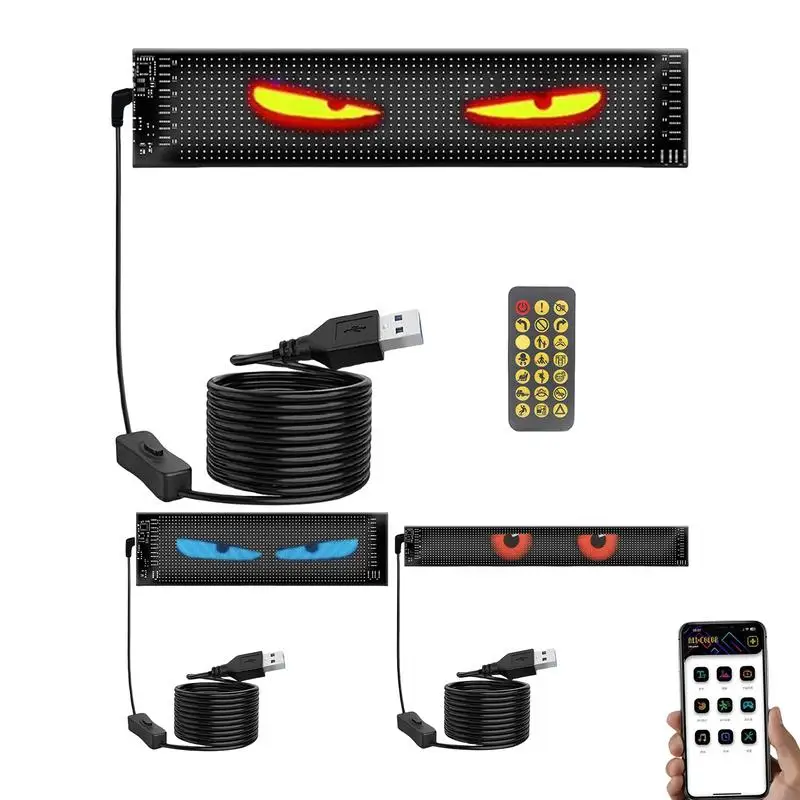 Waterproof Car Windshield Devil Eyes Light LED Display Programmable Car LED Display Smart LED Funny Eye Light Signs Car Deco