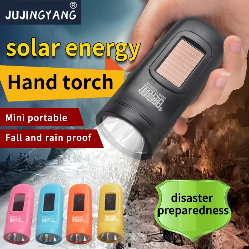 

Hand-Cranked Power Generation Mini Flashlight Solar Compact Portable Student Dormitory Home Emergency Lighting