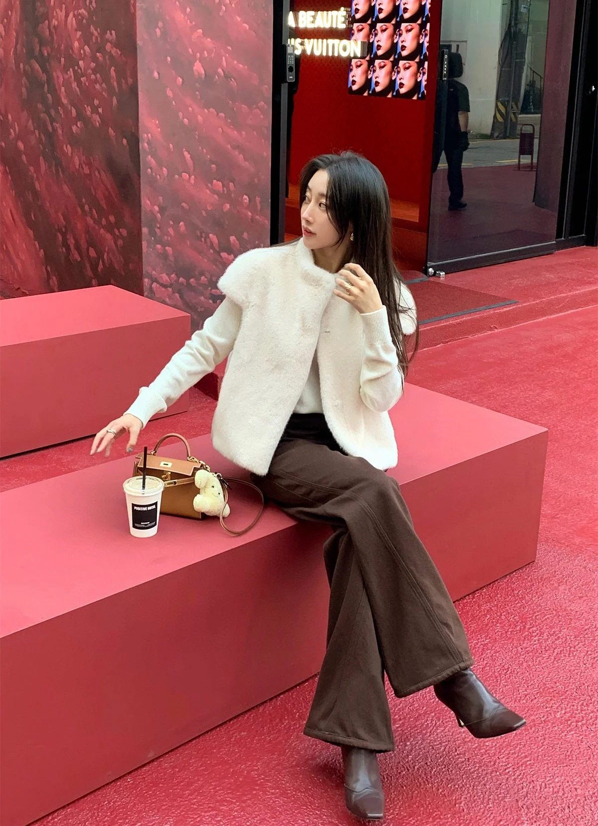 

Кожаная куртка East Gate Vintage для женщин с меховым воротником на молнии, повседневная, прямого кроя, из зимней коллекции Mid-Year