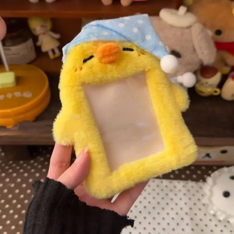 Japanese Anime Nightcap Kiiroitori Plush Card Holder Multi-Functional Backpack Hanging Ornaments Bus Card Storage Holidays Gifts