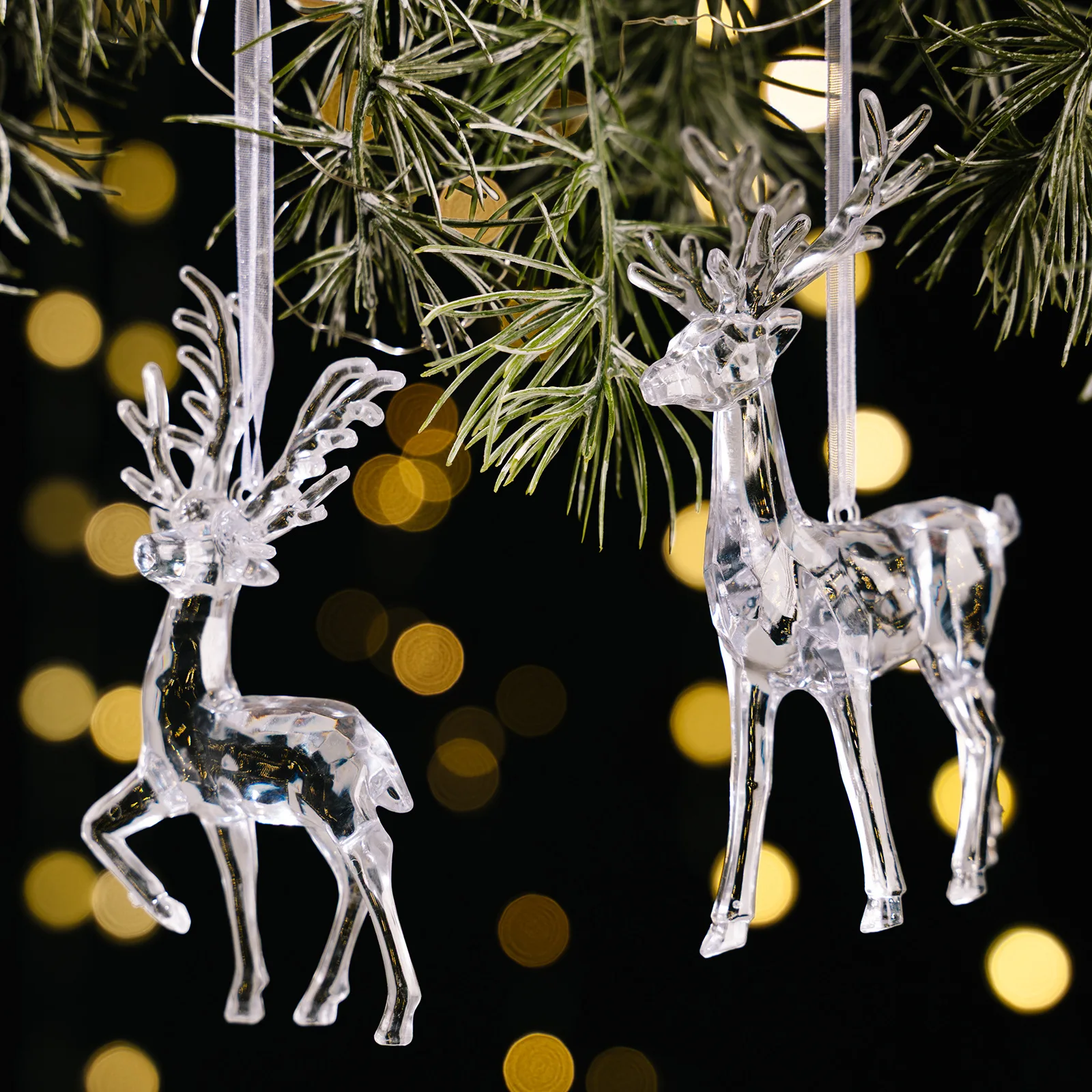 

Hanging Crystal Acrylic Christmas Reindeer Ornaments Holiday Christmas Tree Indoor Home Decoration Christmas Gift