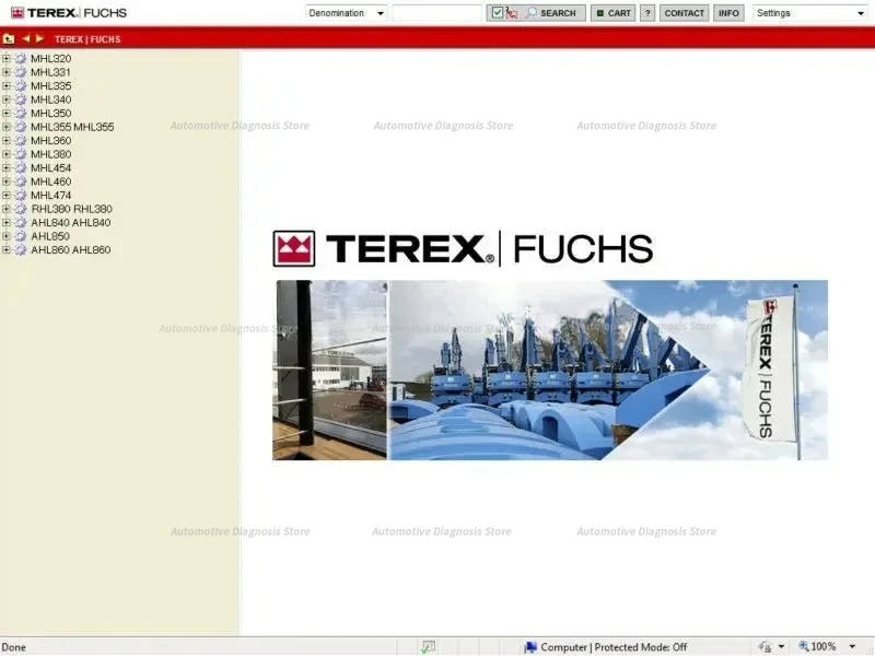 For Terex Fuchs 2010 Parts Catalog For Terex / Fuchs Equipment