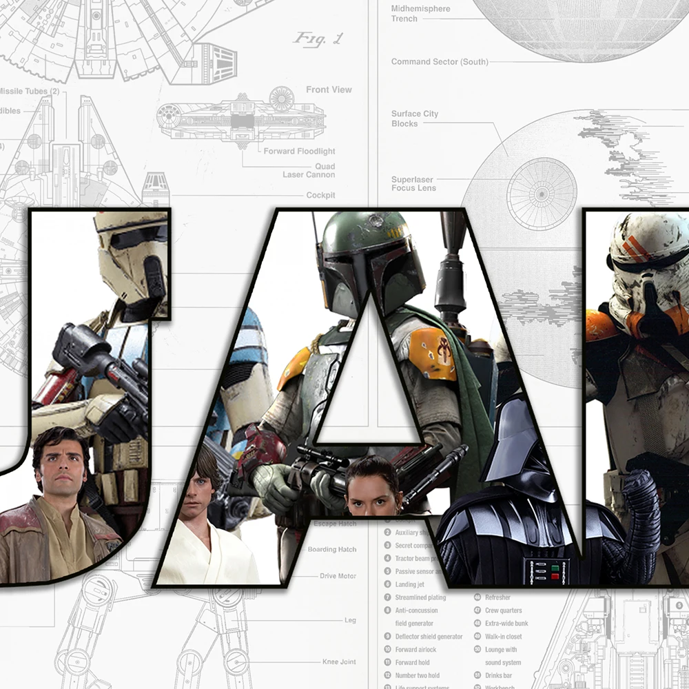 Personalized Space Wars Name Word Art Print Sci-Fi Character Poster Canvas Painting Wall Art Gift Home Decor