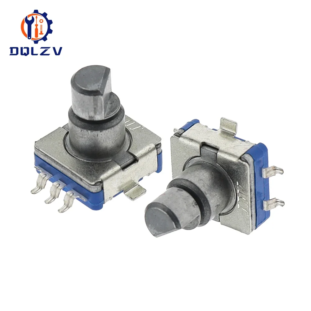 5PCS EC11 5Pin SMD Type Rotary Encoder Switch With Push Button Switch 30 Position Handle Length 10mm Half Shaft