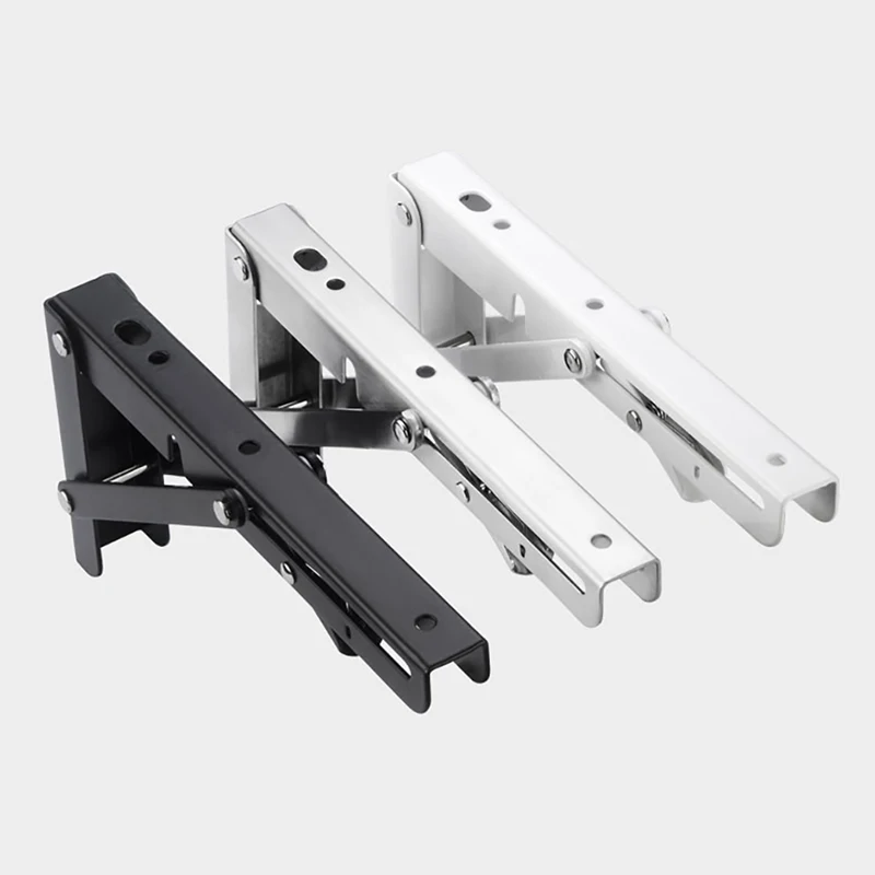 

2PCS Thickened Stainless Steel Iron Bracket Foldable Storage Wall Shelf Movable Straight Triangular Partition Support Frame