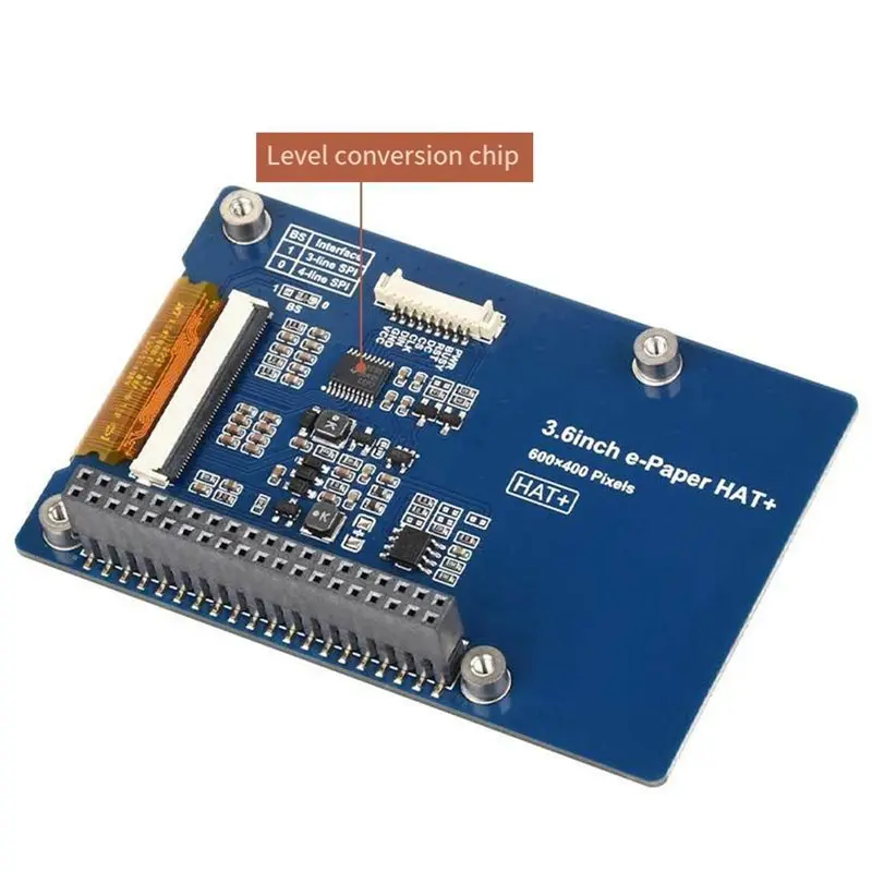 B03B-For Raspberry Pi 3.6 Inch E-Paper HAT+ E-Ink Full Color 600X400 Display Module Screen SPI Interface Low Power E-Paper Panel